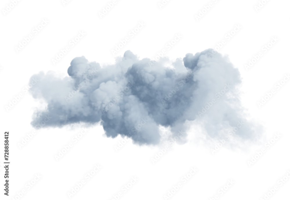 Poster white cloud isolated on transparent background. 3d render.