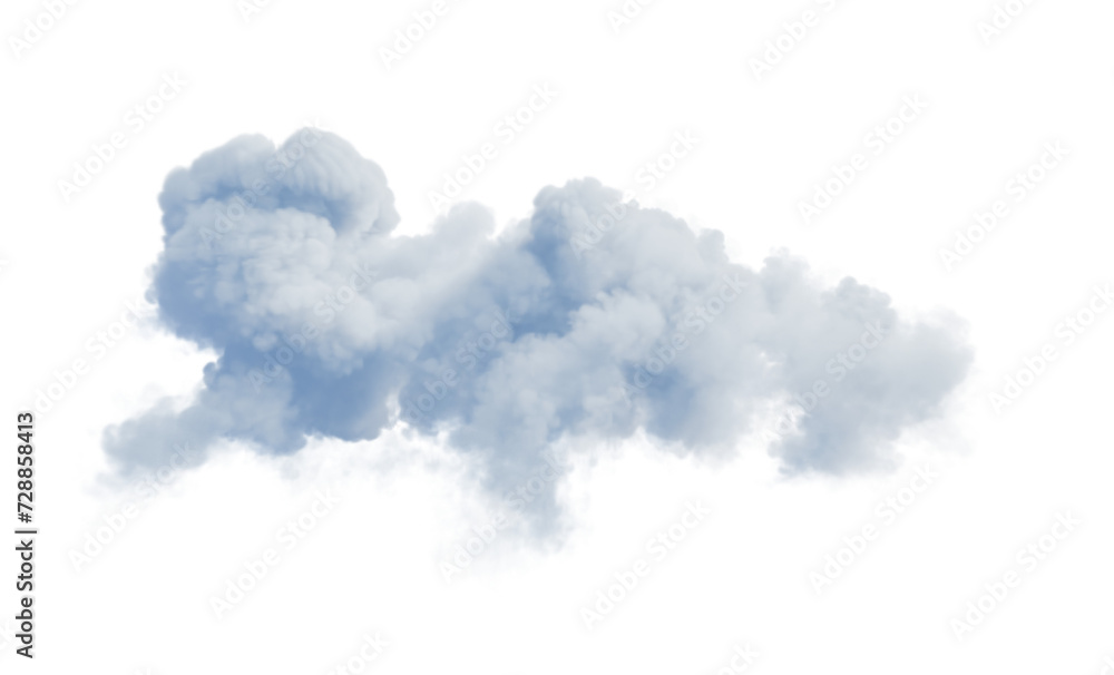 Poster white cloud isolated on transparent background. 3d render.