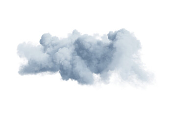 White cloud isolated on transparent background. 3D render.