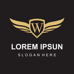 Vector wing logo on letter