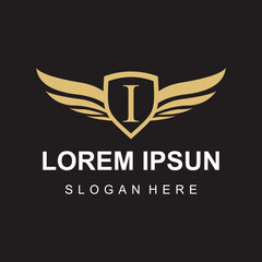 Vector wing logo on letter