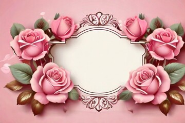 pink rose frame