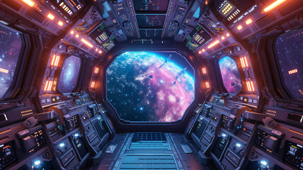 a spacecraft with panorama window