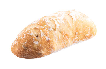 wholemeal home-baked natural fermentation bread isolated on white background