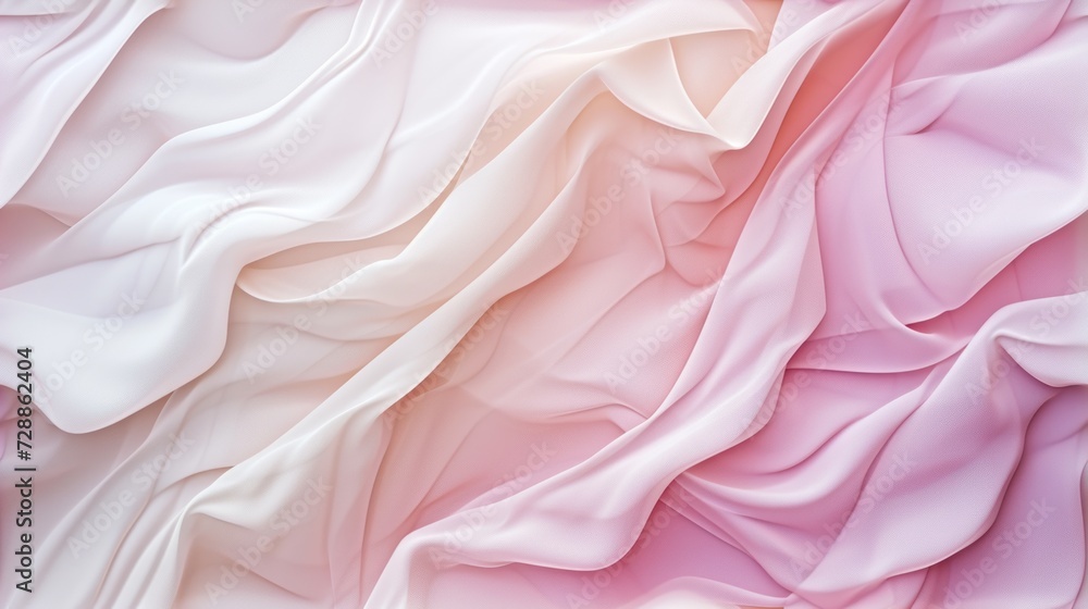 Poster a close up of a pink and white fabric with a pink and white stripe on the bottom of the image and a 