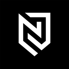 Letter N or NJ shield logo design