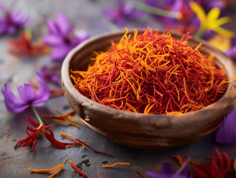 Saffron: Expensive spice, adds golden color and distinct flavor to dishes