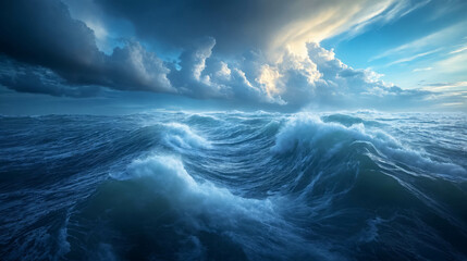 Mesmerizing beauty and stormy energy of the waves at dawn