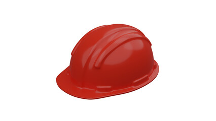 Red safety builder helmet isolated on transparent and white background. Industry concept. 3D render