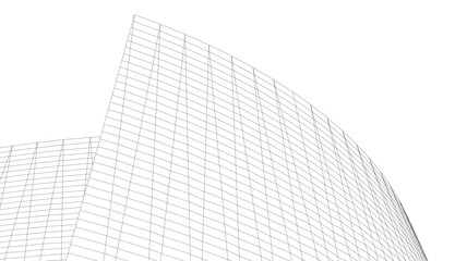 Architectural drawing. Futuristic 3d background