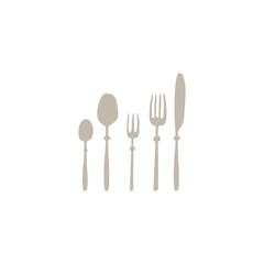 Set of cutlery. Fork, spoon and knife.