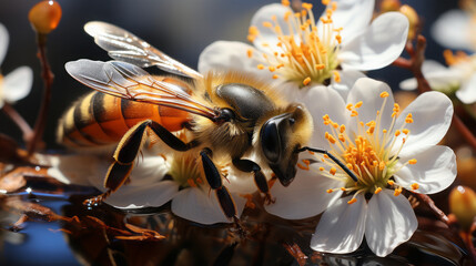 Blossoming Wonder: Dive into the Enchanting Realm of Insects and Nature's Nectar, generative AI