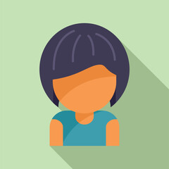 Model person hair icon flat vector. Comb avatar. Lady sea female