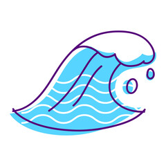 Illustration of wave. Vacation or journey item.