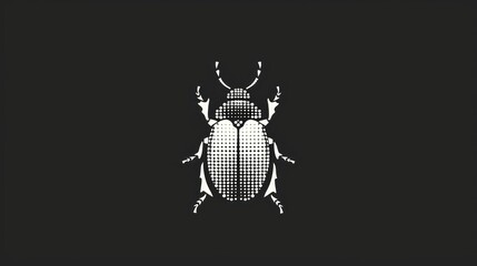  a black and white image of a bug on a black background with a white outline of a bug on the back of the bug, and a black background with a white outline of a.