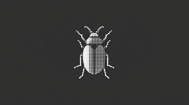 a black and white image of a bug on a black background with the word'bug'in the middle of the image and a white bug on the right side of the image.