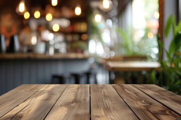 Defocused coffee shop background with empty table copy space available