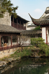 Traditional scenery of the ancient water town of Zhouzhuang in Shanghai, China