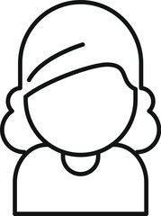 Fashion female coiffure icon outline vector. Beauty salon. Wig face portrait