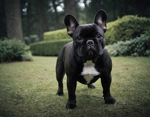 Fototapeta premium French bulldog in the garden