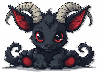 Cute baphomet goat illustration