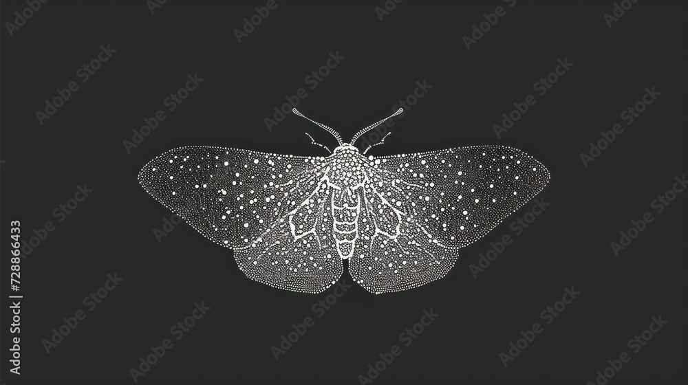 Poster a black and white image of a butterfly on a black background with a white outline of a butterfly in 