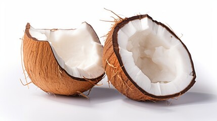 Coconut isolated on white background. Neural network AI generated art