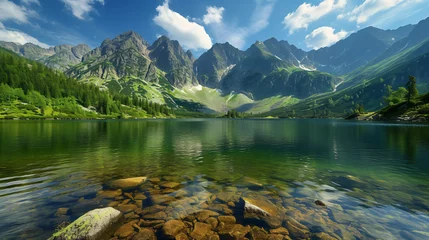 Foto auf Acrylglas Tatra Beautiful Scenery of Tatra mountains and lake.