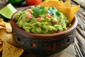 Guacamole dip with chips