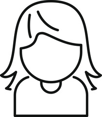 Street fashion coiffure icon outline vector. Elegance female. Girl face model