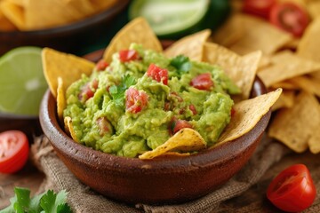 Guacamole bowl on a white background with path