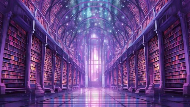 Vtuber Twitch Streamer Background of a Grand Library