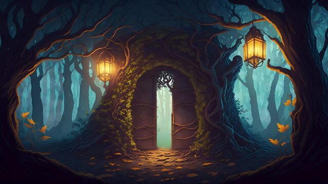 Animated Vtuber Twitch Streamer Background of a Magical Forest