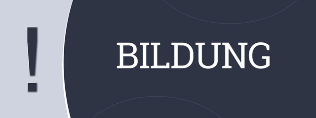 Bildung gleich Zukunft. Eine blaue Banner Illustration mit weissem Text.