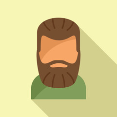 Style portrait beard icon flat vector. Facial haircut. Doodle adult