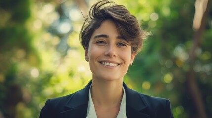 Business person smiling