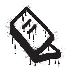 Book graffiti drawn with black spray paint