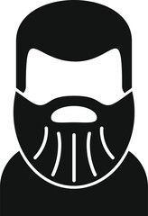 Model hipster style man icon simple vector. Funny adult portrait. Hand older style