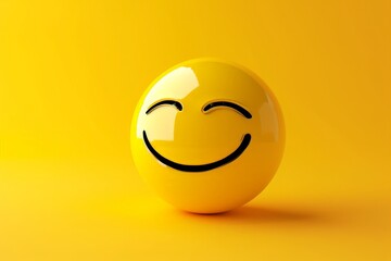 Yellow smiley faces happiness joy, cheerful emotion symbols. 3D cartoon icons, express cheerful sentiments. Round fun smiling expressions. Face illustrations happiness positivity, cheerful atmosphere.