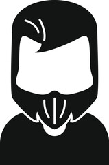 Mature male beard icon simple vector. Portrait photo. Style aged model