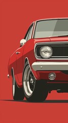 Vintage retro style car poster, banner, poster with American old cars