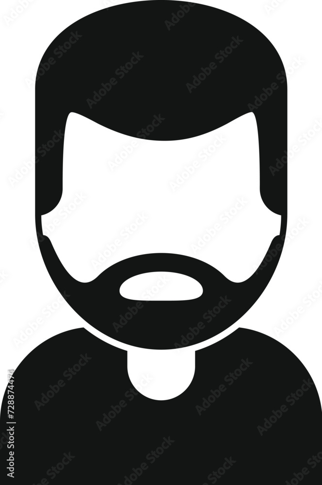 Sticker aged individual beard icon simple vector. fashion style. model aged human