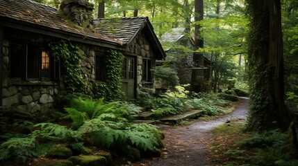 A Small House Nestled in the Forest