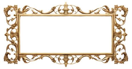 Elegant golden picture frame, cut out