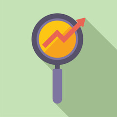 Search graph management icon flat vector. Digital plan. Process human