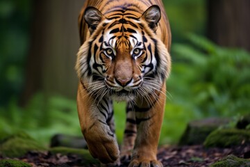 Preserving the magnificence of sumatran tigers. guardians of earths remote corners - obrazy, fototapety, plakaty