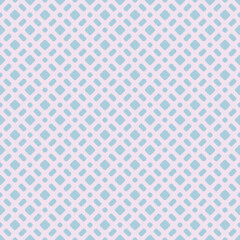 Vector grid seamless pattern. Abstract geometric minimal texture with rounded shapes, mesh, lattice, grill, net. Simple checkered background. Soft pink and turquoise color. Elegant repeated geo design