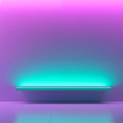 minimalist modern interior in fluorescent colors - 728876248