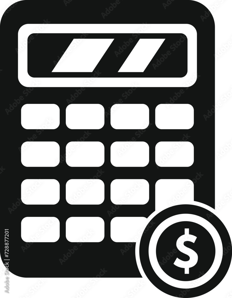 Poster resolve calculator icon simple vector. finance monitor project. risk work team