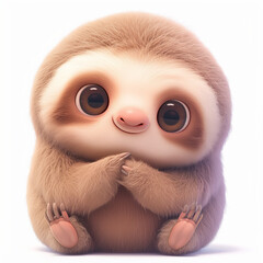 Cute and adorable 3D sloth cartoon design
